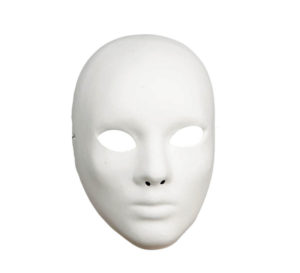 máscara blanca cartón
